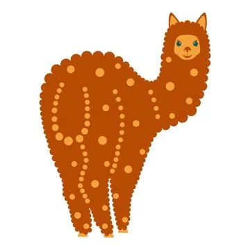 Alpaca, lama. Vector image. Isolated on white Stock Illustration