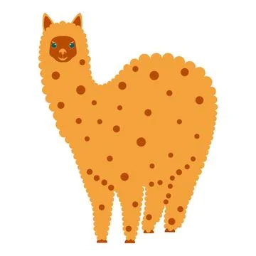 Alpaca, lama. Vector image. Isolated on white Stock Illustration