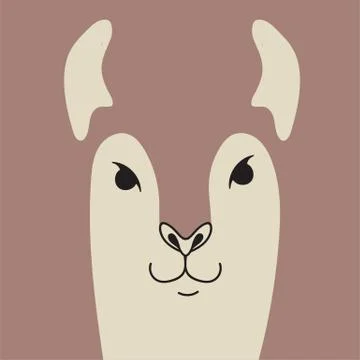 Alpaca portrait copy space background Stock Illustration