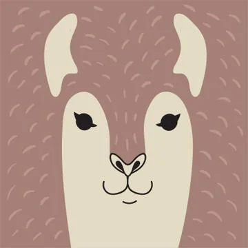 Alpaca portrait copy space background Stock Illustration