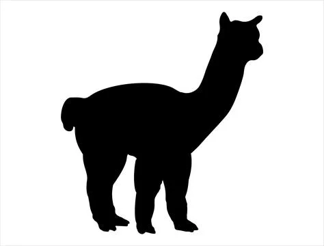 Alpaca silhouette vector art Stock Illustration