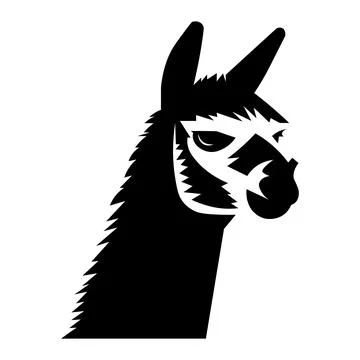 Alpaca vector black icon on white background Stock Illustration