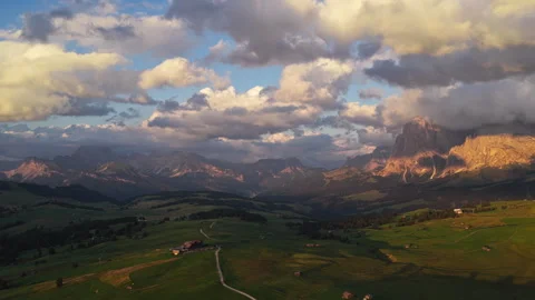 Alpe di Siusi - Seiser Alm - Dolomites - South Tyrol - Italy Stock Footage 346775463