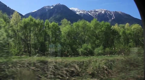 Alpes from riding  train Stock Footage 49089366