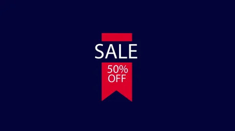 Alpha 50% discount tag red wight blue shopping label. Stock Footage 63447318