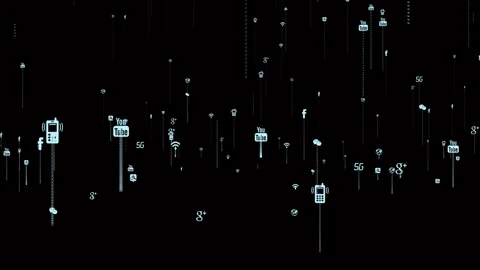 Alpha 5g big data Internet digital information flow 3 Stock Footage 126510118