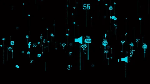 Alpha 5g big data Internet digital information flow 5 Stock Footage 126511102