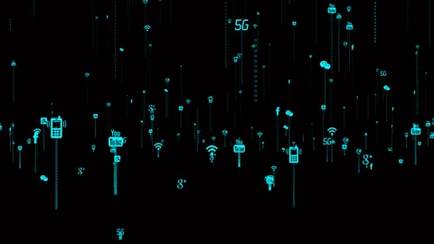 Alpha 5g binary information Stock Footage 132097558