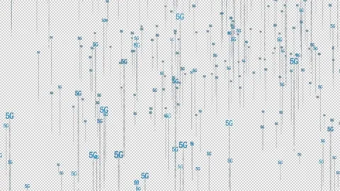 Alpha 5g Internet smart city information  icon elements rise Stock Footage 157041756