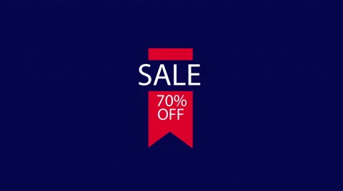 Alpha 70% discount tag red wight blue shopping label. Video stock 63447293