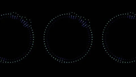 Alpha Audio Spectrum Circle Multiple Blue Stock Footage 240077480