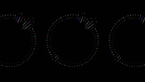 Alpha Audio Spectrum Circle Multiple Rainbow Stock Footage 240077515