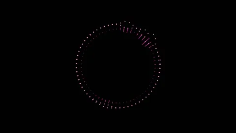 Alpha Audio Spectrum Circle Pink Stock Footage 240077142