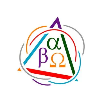 Alpha beta omega logo math science symbol company icon design illustration Stock Illustration