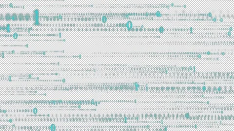 Alpha Binary digital string information flow screen scrolling Stock Footage 157042815
