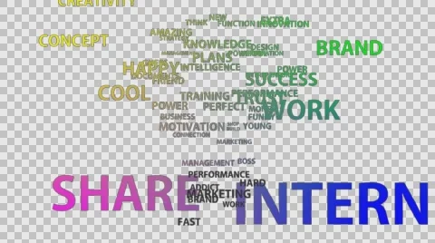 Alpha bulb colored texts  motion Stock Footage 64059293