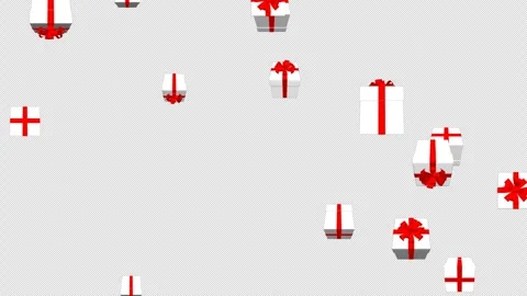 Alpha channel and loop-ready file - Falling gift boxes in motion background Stock Footage 258233355