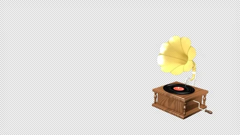 Alpha channel and Loop-ready file - Gramophone motion background, swinging Stock Footage 298743156