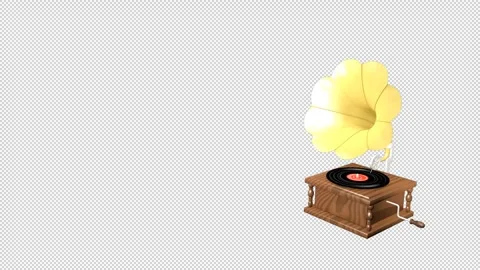 Alpha channel and Loop-ready file  - Gramophone motion background,expanding Stock Footage 298743163