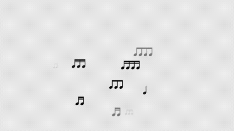 Alpha channel and Loop Ready File - Rising Floating Musical Notes Animation Stock Footage 305723596