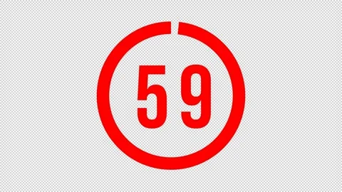 Alpha Channel Countdown Timer With Transparent Background Stock Footage 243666563