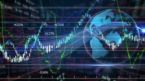 Alpha channel element of animation of data processing and graph with green Stock Footage 328934497