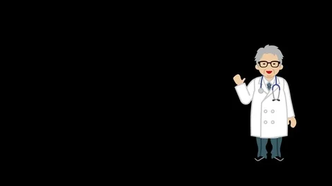 Alpha channel - Explaining Elderly Male Doctor Stock Footage 73795119