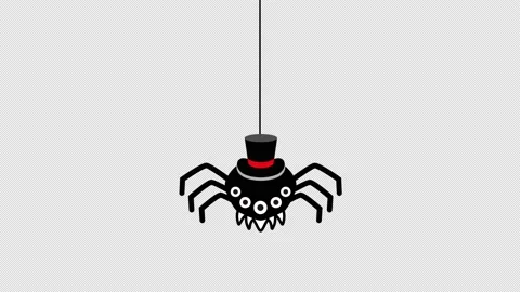 Alpha channel - Falling cartoon spider Stock Footage 138782948