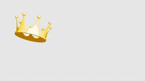 Alpha channel file - Angled cartoonish golden crown animation - frame in Stock Footage 221602952