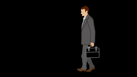 Alpha channel file - Animation of anonymous businessman who walk through Stock Footage 121137202
