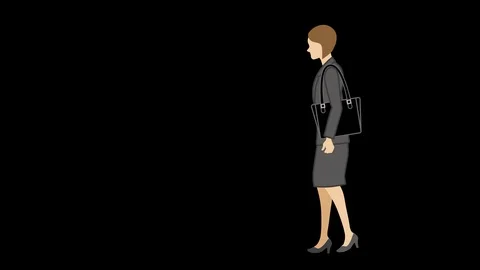 Alpha channel file - Animation of anonymous businesswoman who walk through Vídeo Stock 121137892