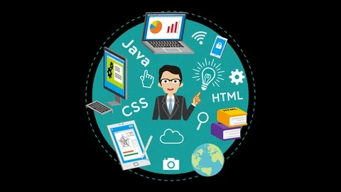 Alpha channel file, E-Learning Concept animation -  Businessman Stock Footage 106875611