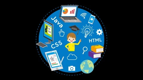 Alpha channel file, E-Learning Concept animation - Little boy Stock Footage 106876021