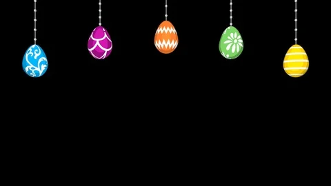 Alpha channel file- Easter Eggs Hanging down animation Stock Footage 86219621