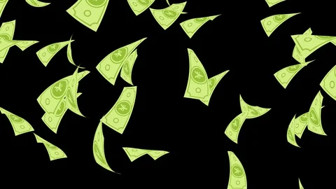 Alpha channel file - Falling many Japanese Yen banknotes Stock Footage 129176335