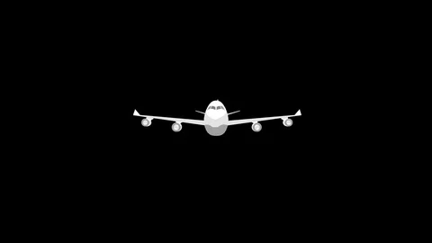 Alpha channel file - Flying airplane animation, front view, wiggle Stock Footage 120014865