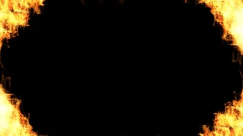 Alpha channel file - Frame of fire, surrounded, motion background Stock Footage 108077253