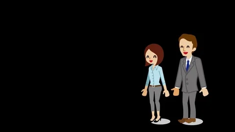 Alpha channel file ,Jumping couple - Business person Stock Footage 80972515