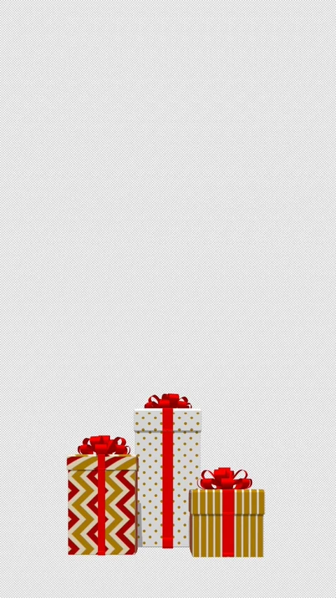 Alpha channel file, Pop-up and bouncing animation of three boxes, Vertical Stock Footage 286096532