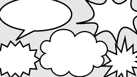 Alpha channel file - pop up various shaped comic bubbles animation Stock Footage 236007286