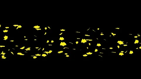 Alpha channel file - Running bunch of yellow ginkgo leaves and glitter partic Stock Footage 118117342