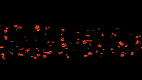 Alpha channel file - Running bunch of red maple leaves and glitter particles Video stock 118117783