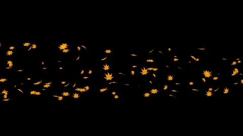 Alpha channel file - Running bunch of orange colored maple leaves and glitter Stock Footage 118117790