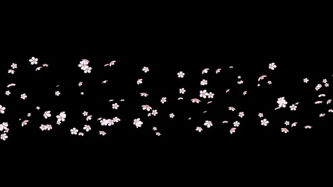 Alpha channel file - Running bunch of cherry blossom flowers and glitter part Stock Footage 118117840