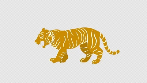 Alpha channel file - Walking tiger animation Stock Footage 164368284