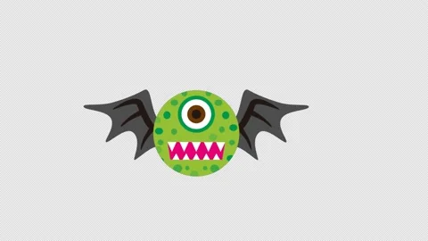 Alpha channel - Flying monster Stock Footage 138782928