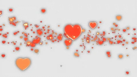 Alpha channel. Hearts create a greeting lettering for Valentine's Day. Stock Footage 169575924