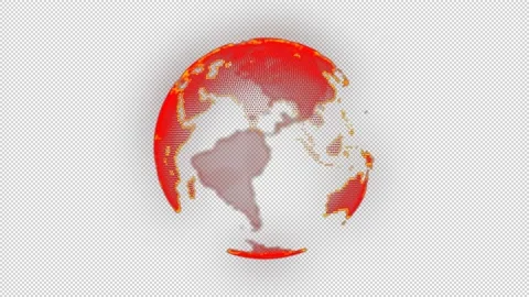 Alpha channel is included. Seamless Looping. Digital Earth, 3D animation. Stock Footage 219924388