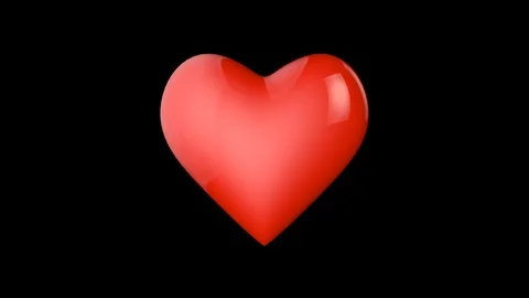 Alpha channel. Red heart (rotation around its axis). Design element. 3D render Stock Footage 123282916