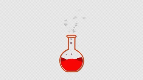 Alpha channel. Seamless video. 2d animation. Bottle with a love potion. Stock Footage 145220584